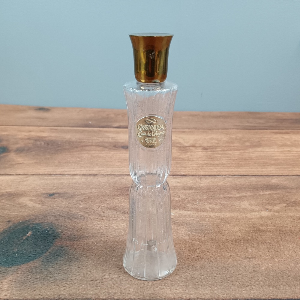 Vintage Parfums Weil Cassandra Eau de Cologne Glass Bottle Made in France Gold